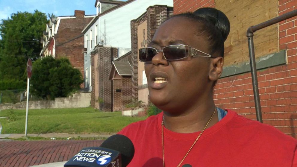 PHOTO: Octavia James of Pittsburgh talks to WTAE reporters about an incident where her 12-year-old son was tased by police on June 19, 2018.