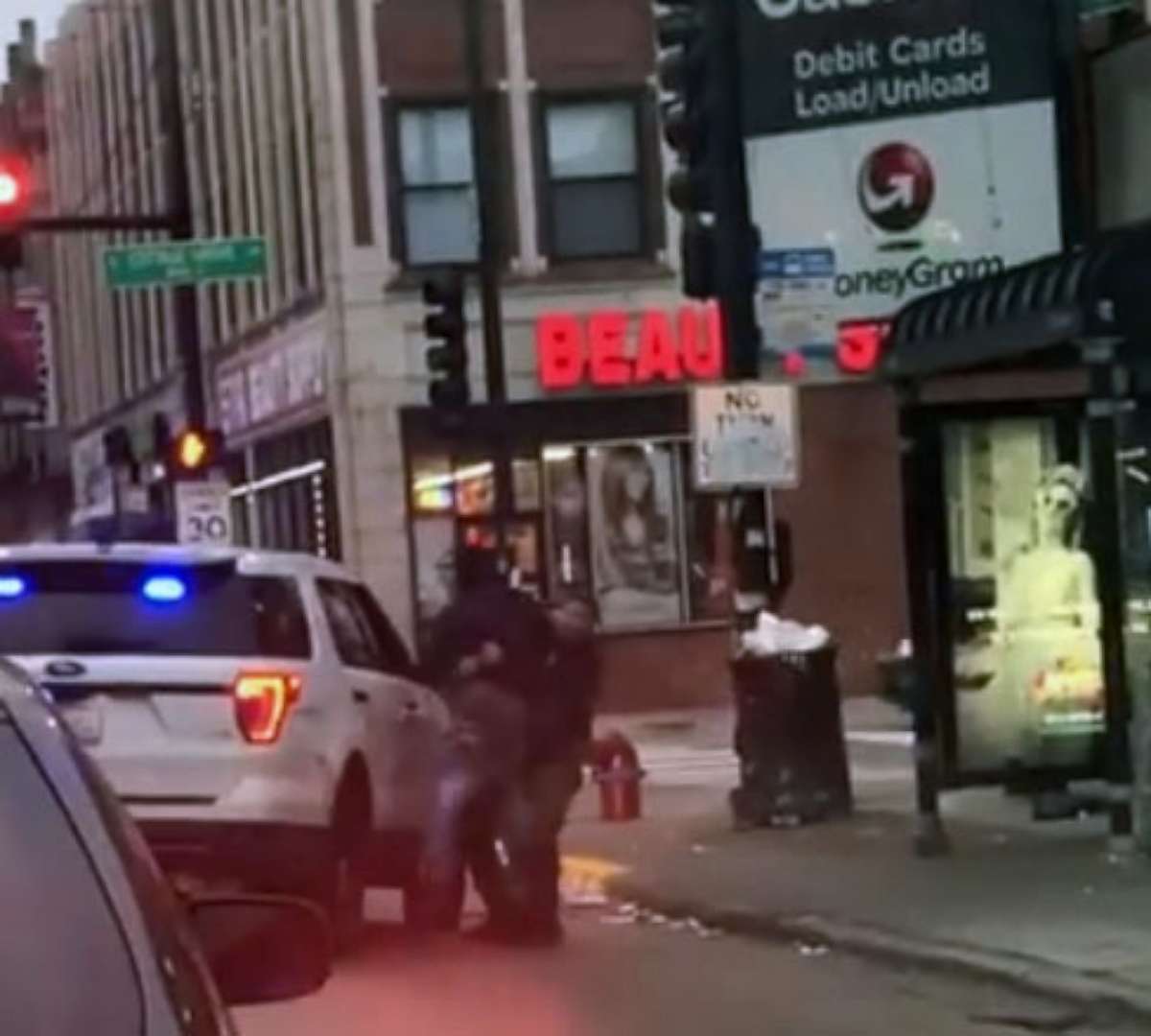 PHOTO: An officer appeared to be seen throwing a man to the ground on Nov. 28, 2019, in Chicago during an arrest