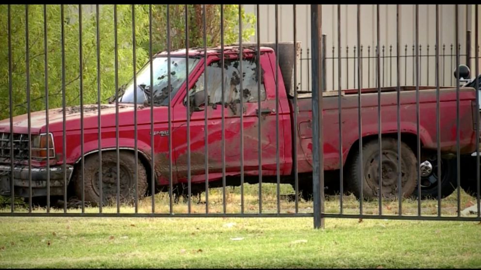 PHOTO: Two bodies were found inside a submerged truck in Moore, Oklahoma, and are thought to be two people missing since 2018. 