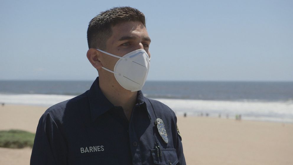 PHOTO: Los Angeles County ocean lifeguard specialist Pono Barnes' unit helps protect over 72 miles of coastline.