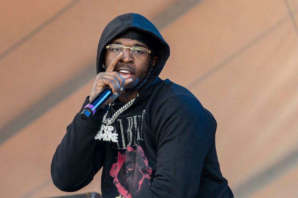 PHOTO: In this Nov. 9, 2019, file phtoo, Pop Smoke performs during the Astroworld Festival at NRG Stadium in Houston.