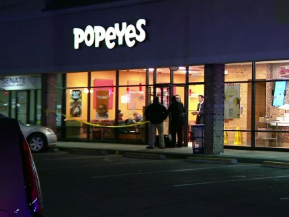 PHOTO: Police say a man was stabbed to death outside a Popeyes restaurant in Oxon Hill, Md., after an argument that started while people were in line to buy chicken sandwiches, Nov. 4, 2019.