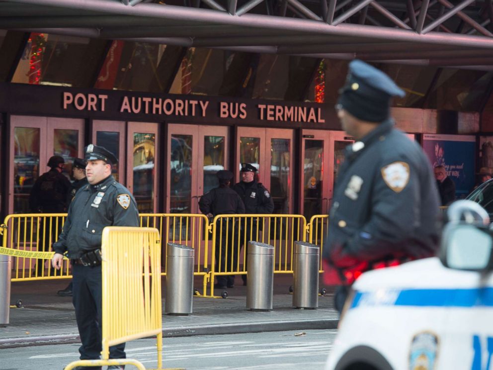PHOTO: Police respond to a reported explosion at the Port Authority Bus Terminal, Dec. 11, 2017, in New York City.