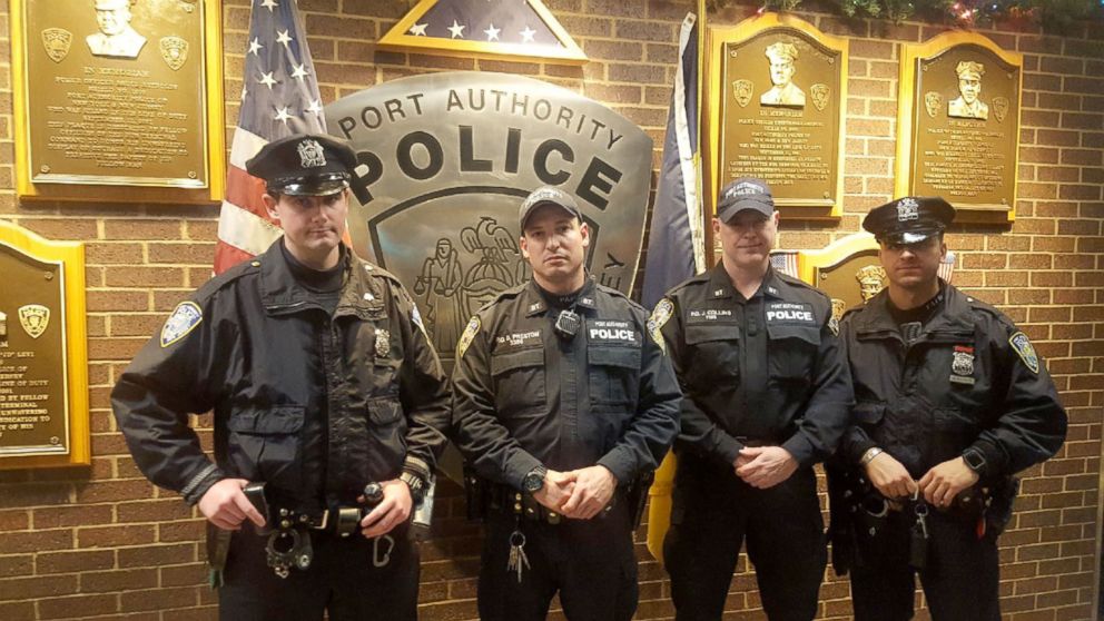 The The Port Authority Police Department officers involved in apprehending a terror suspect in New York City Dec. 11, 2017. L to R: Sean E. Gallagher, Drew M. Preston, John F. (Jack) Collins, Anthony J. Manfredini