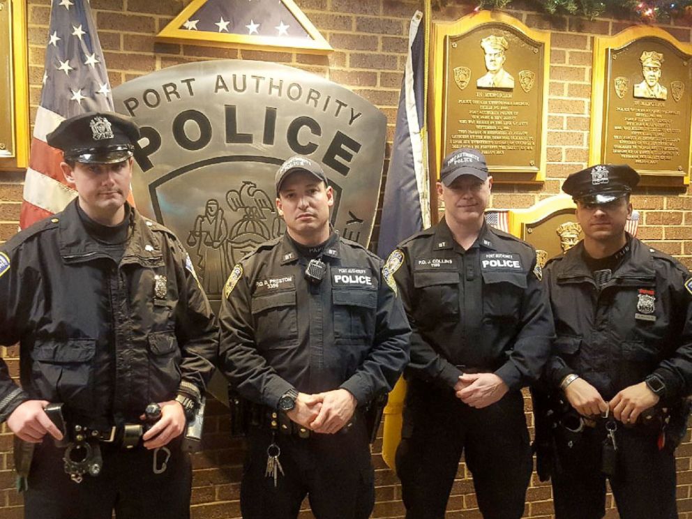 PHOTO: The The Port Authority Police Department officers involved in apprehending a terror suspect in New York City Dec. 11, 2017. L to R: Sean E. Gallagher, Drew M. Preston, John F. (Jack) Collins, Anthony J. Manfredini