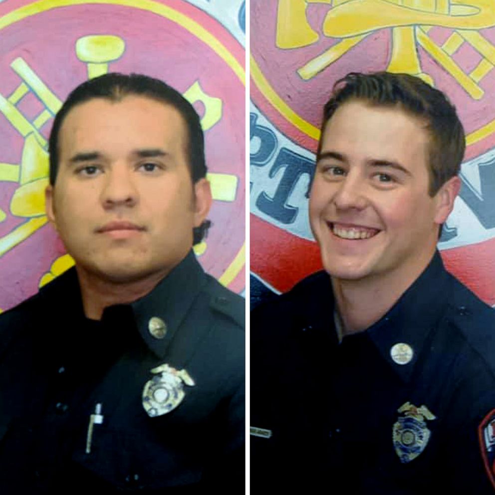 PHOTO: Fire Captain Raymond Figueroa and Firefighter Patrick Jones are pictured in photos released by the Porterville Fire Department on Feb. 19, 2020.