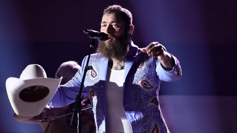 PHOTO: Post Malone performs onstage during The 58th Annual CMA Awards, Nov. 20, 2024, in Nashville, Tenn.