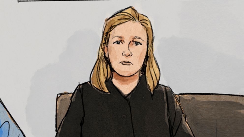 PHOTO: In this courtroom sketch, former Brooklyn Center police Officer Kim Potter is shown during a preliminary hearing, May 17, 2021, in Brooklyn Center, Minn. 