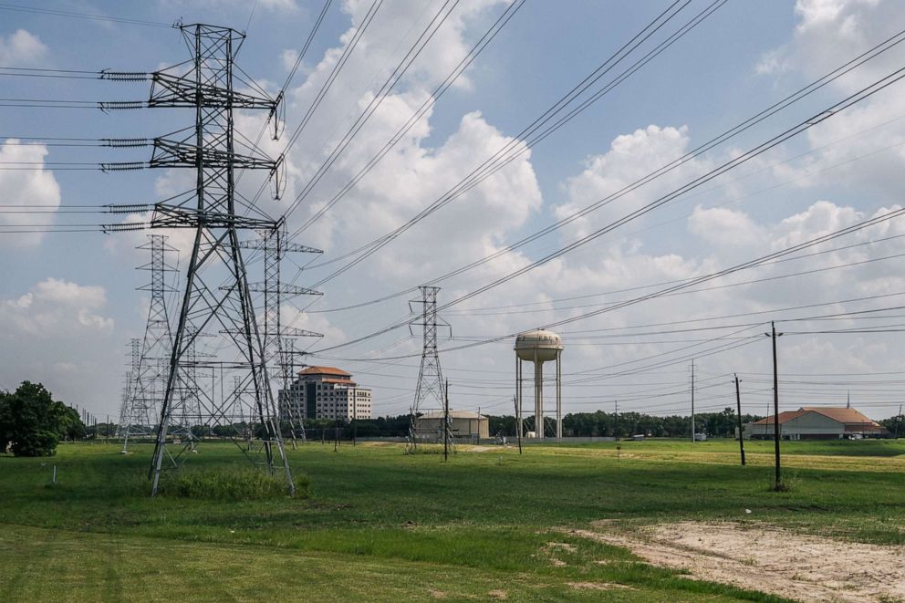 PHOTO: HPower-lines are shown on June 15, 2021 in Houston, Texas.