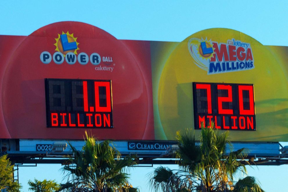 PHOTO: A freeway sign displays a 1 billion dollar power ball jackpot and 720 million dollar Mega Million lottery jackpot in Los Angeles, on July 19, 2023.