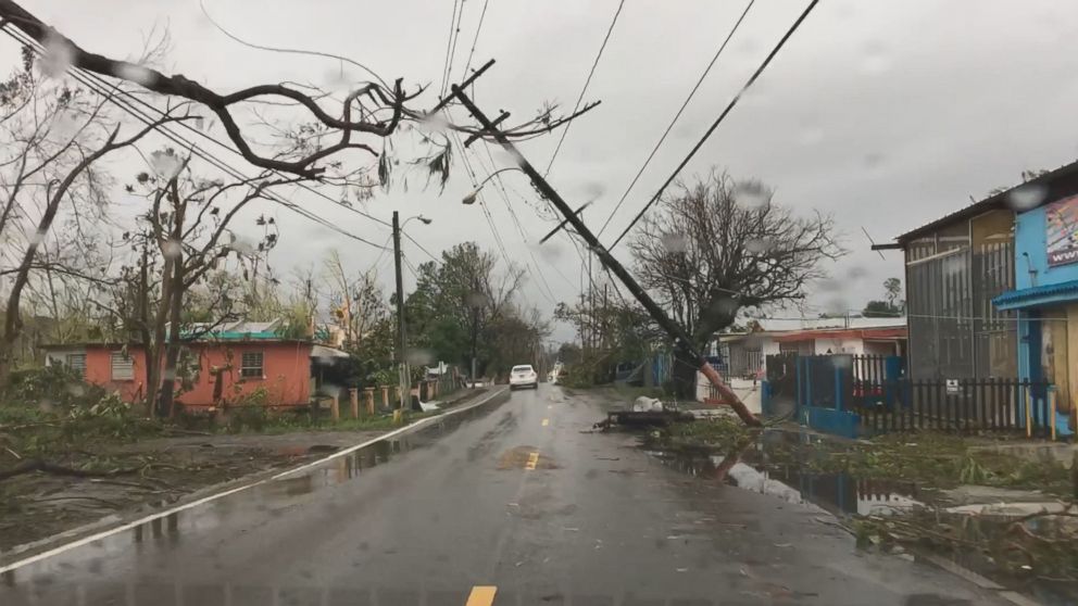 PHOTO: Roads in Puerto Rico from San Juan to Ponce were littered with debris and downed trees and power lines. 