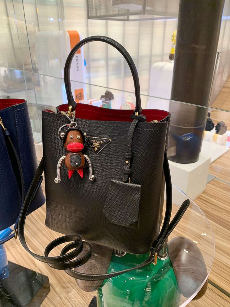PHOTO: A collection of products from Prada's Pradamalia line are seen on display in New York City, Dec. 13, 2018.