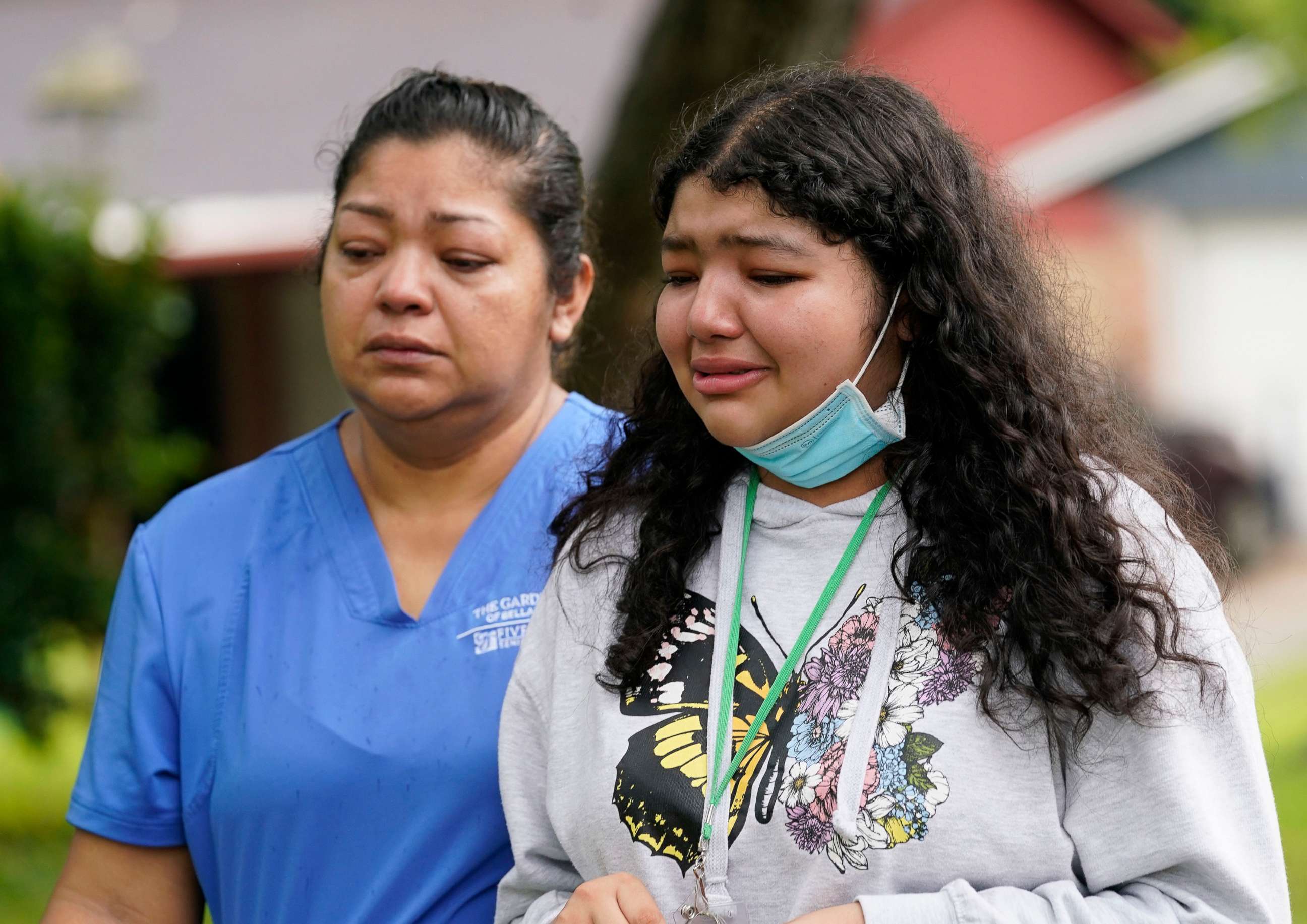 PHOTO: A person is emotional after a shooting at YES Prep Southwest Secondary, Oct. 1, 2021, in Houston. 