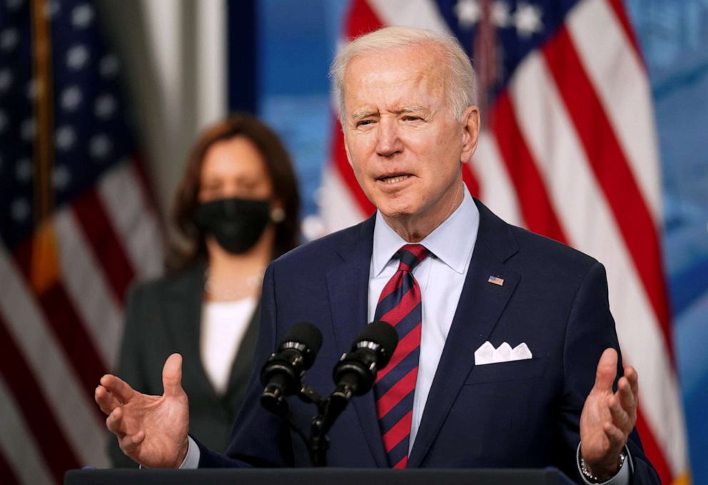 PHOTO: President Joe Biden speaks at the White House in Washington, April 7, 2021.