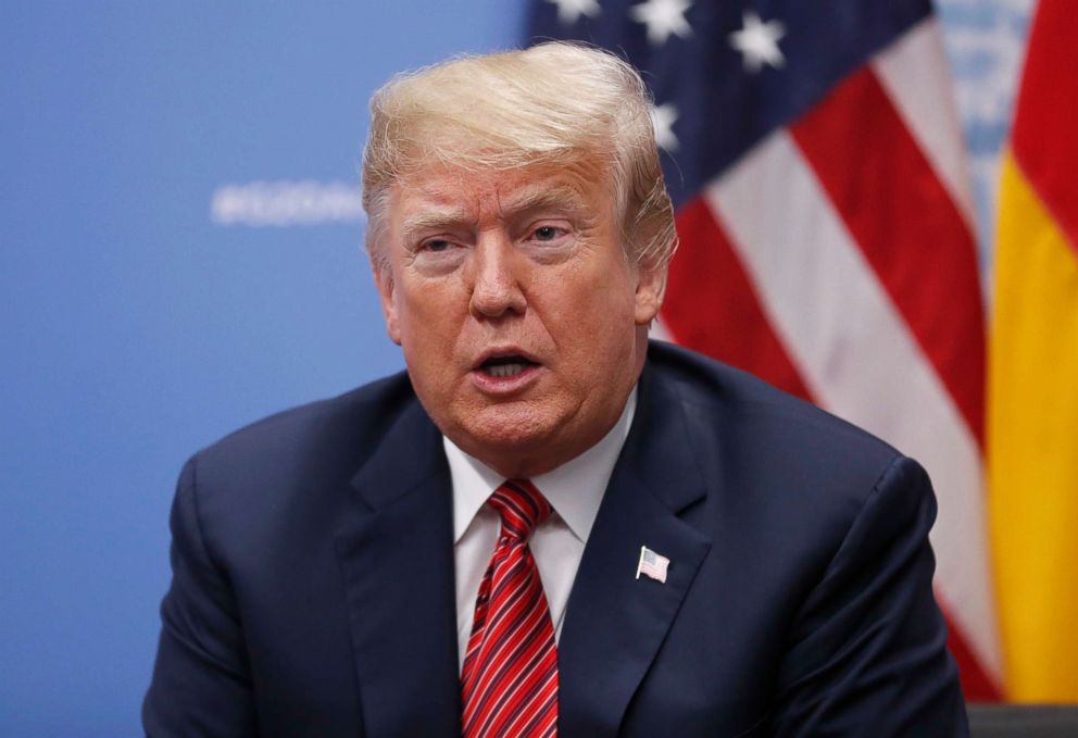 PHOTO: President Donald Trump speaks to media at the G20 summit, in Buenos Aires, Argentina.