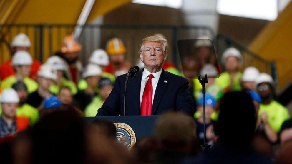 President Donald J. Trump speaks about his infrastructure plan during a visit to Local 18 Richfield Training Facility in Richfield, Ohio, March 29, 2018.