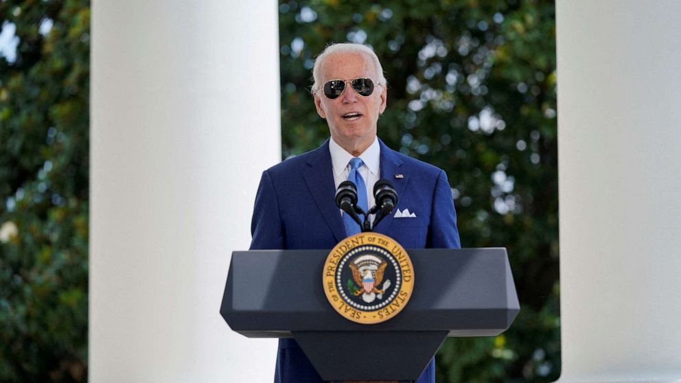 PHOTO: President Joe Biden speaks before signing two bills aimed at combating fraud in the COVID-19 small business relief programs, at the White House in Washington, Aug. 5, 2022.