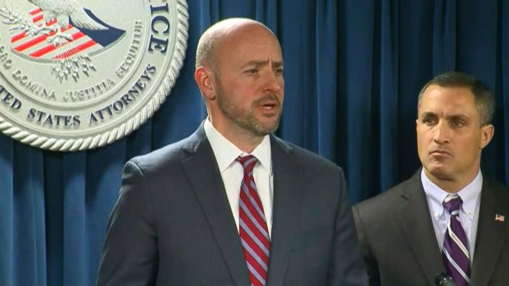  PHOTO: Andrew Lelling, attorney for the United States for the District of Massachusetts, speaks at a press conference on March 12, 2019. 