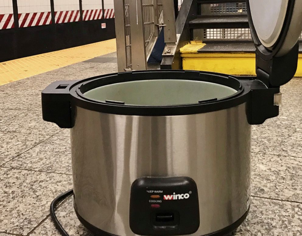 PHOTO: A pressure cooker at the Fulton Street subway station in Manhattan, Aug. 16, 2019, was investigated by the bomb squad.
