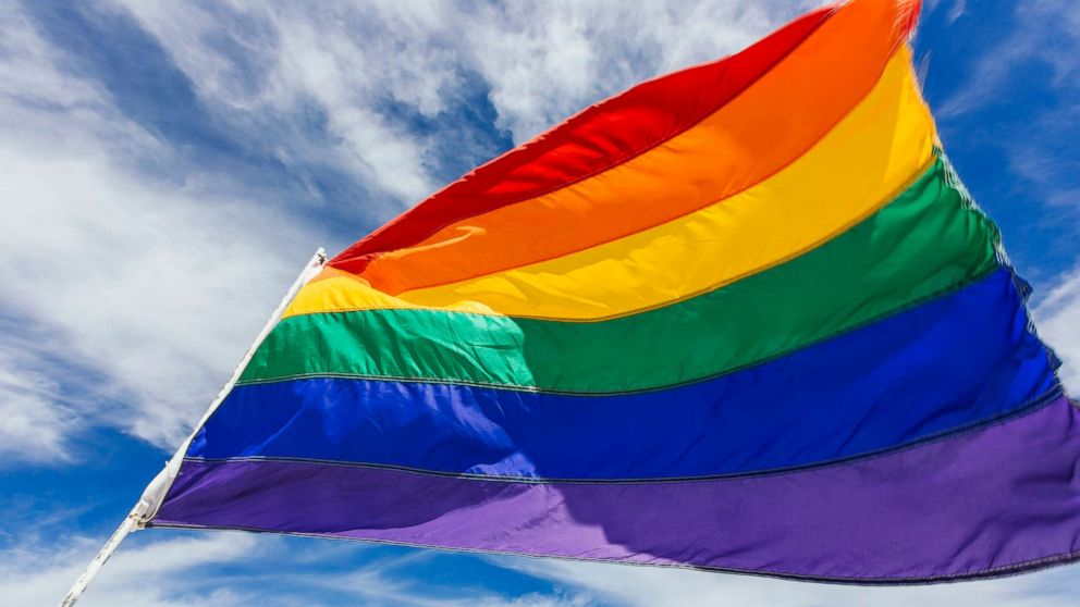 PHOTO: A rainbow flag representing gay pride is pictured here.