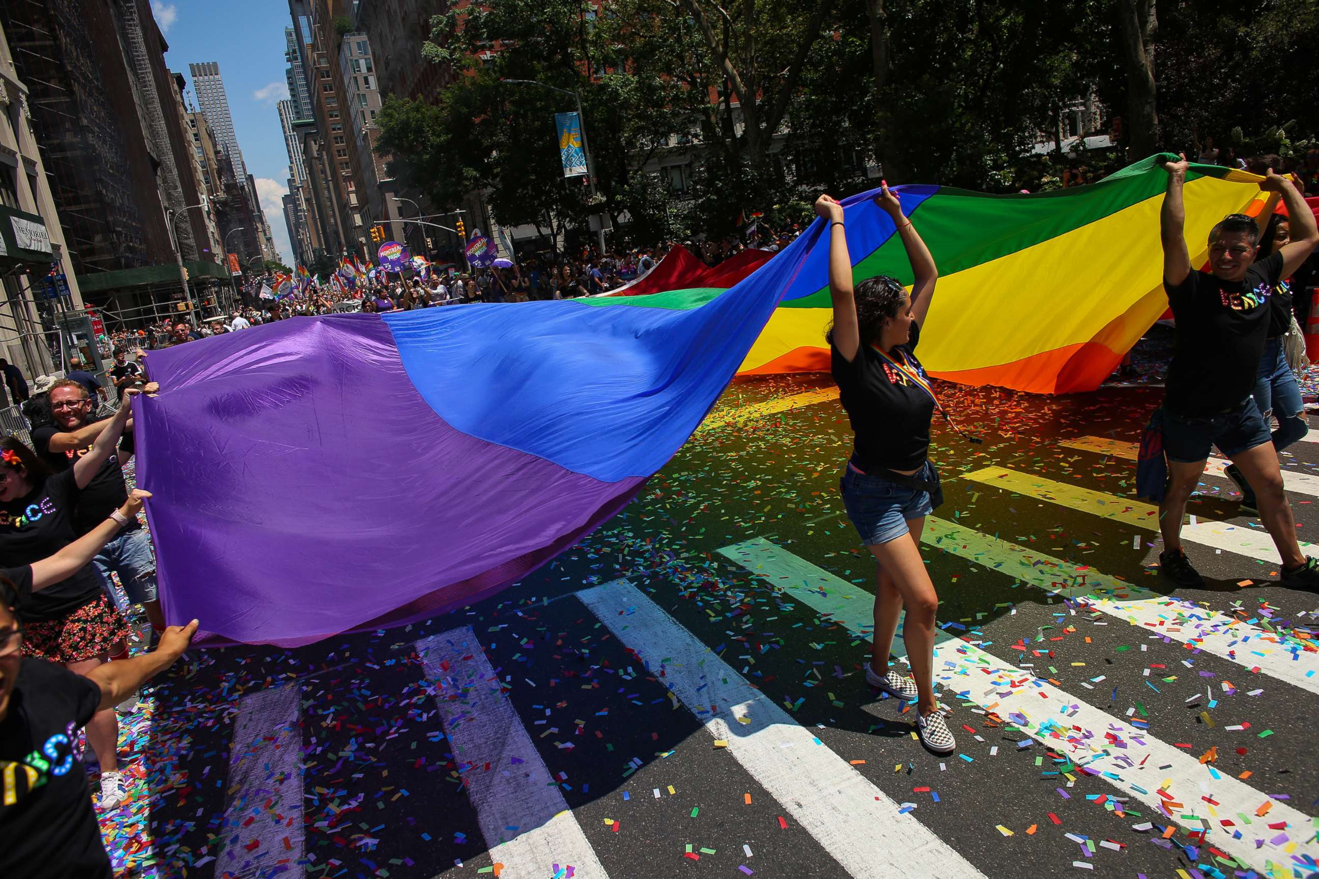 PHOTO: People participate in the NYC Pride March, June 30, 2019, in New York.