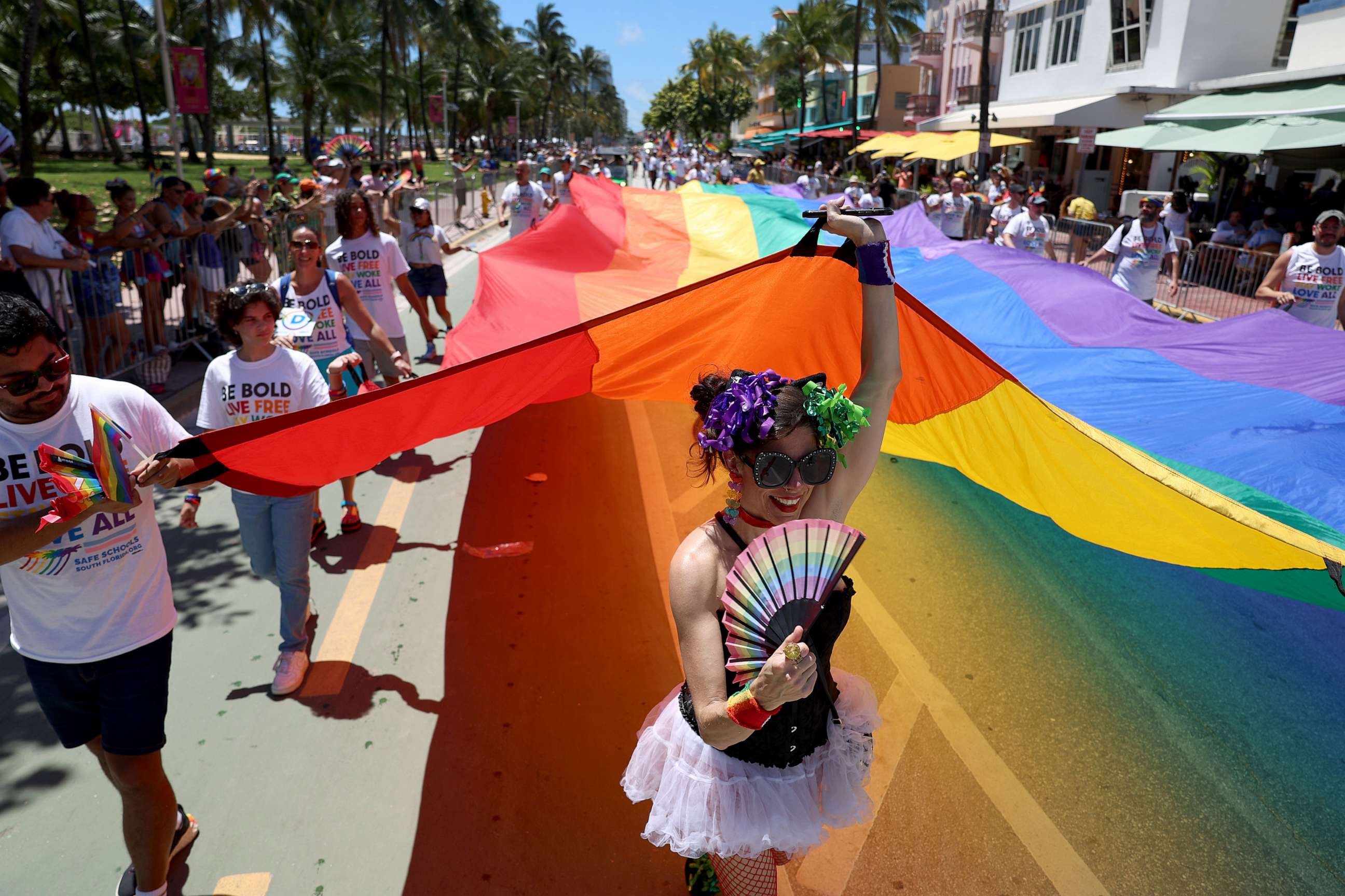PHOTO: People participate in the 15th annual Miami Beach Pride Celebration parade on April 16, 2023 in Miami Beach, Fla.