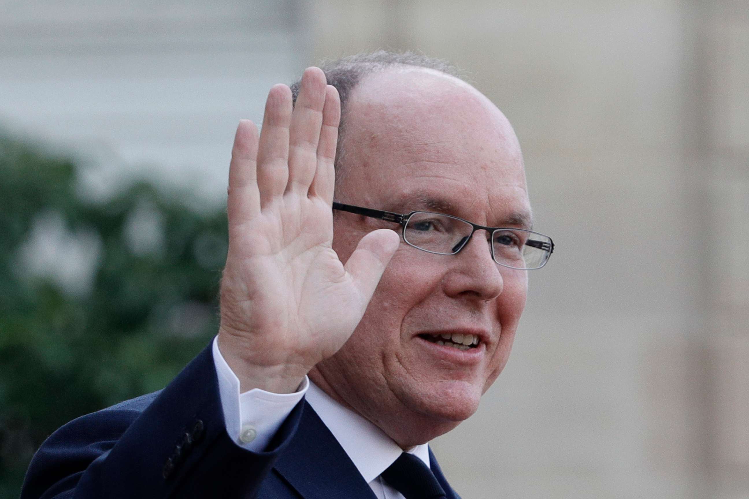 PHOTO: Prince Albert of Monaco leaves the Elysee Palace after a lunch with heads of states and officials, in Paris, Sept. 30, 2019.