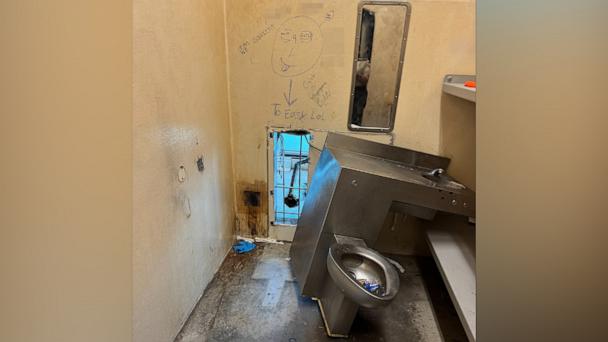 The cell at Orleans Justice Center in New Orleans where inmates apparently escaped from.