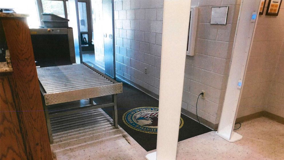PHOTO: A photo obtained by ABC News shows one of the ultraviolet sanitizing gates from GM Hill Engineering installed at more than a hundred federal prisons to combat the spread of COVID-19.