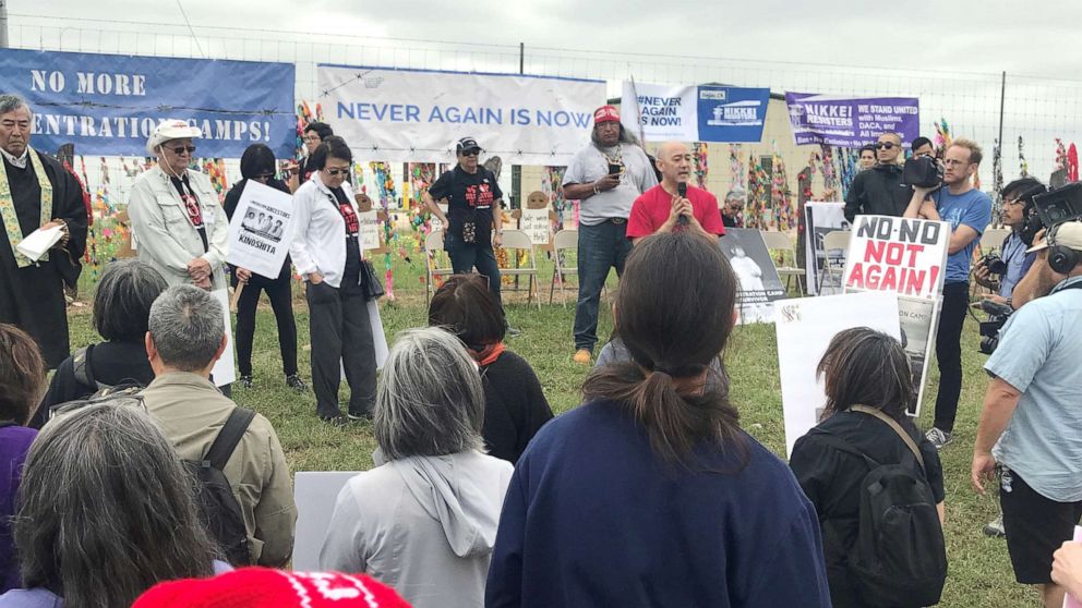 PHOTO: Protest at South Texas Residential Family Center in Dilley, Texas, March, 30, 2019.