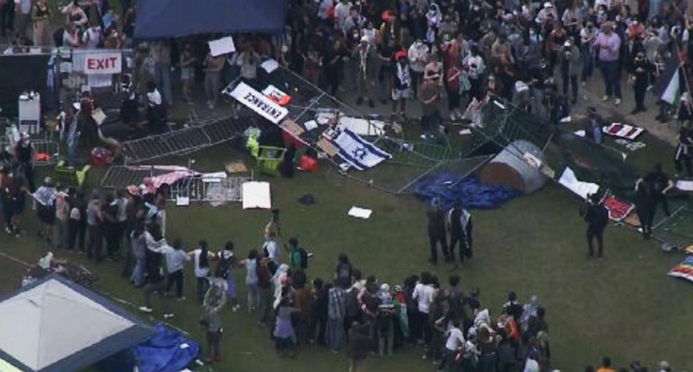 PHOTO: Protesters at Massachusetts Institute of Technology seen resisting orders to leave the encampment on Monday, May 6, 2024.