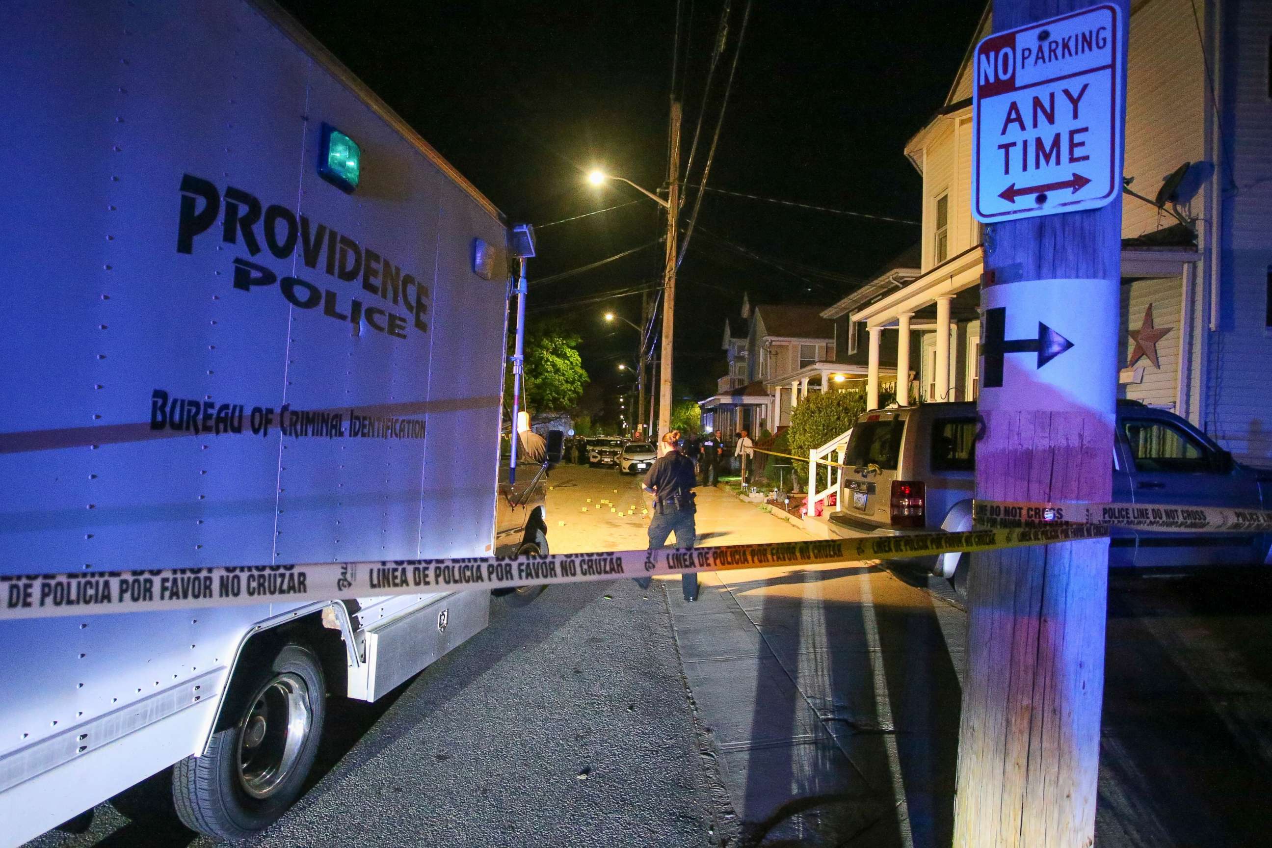 PHOTO: Providence Police investigate a shooting on May 13, 2021, in Providence, R.I.