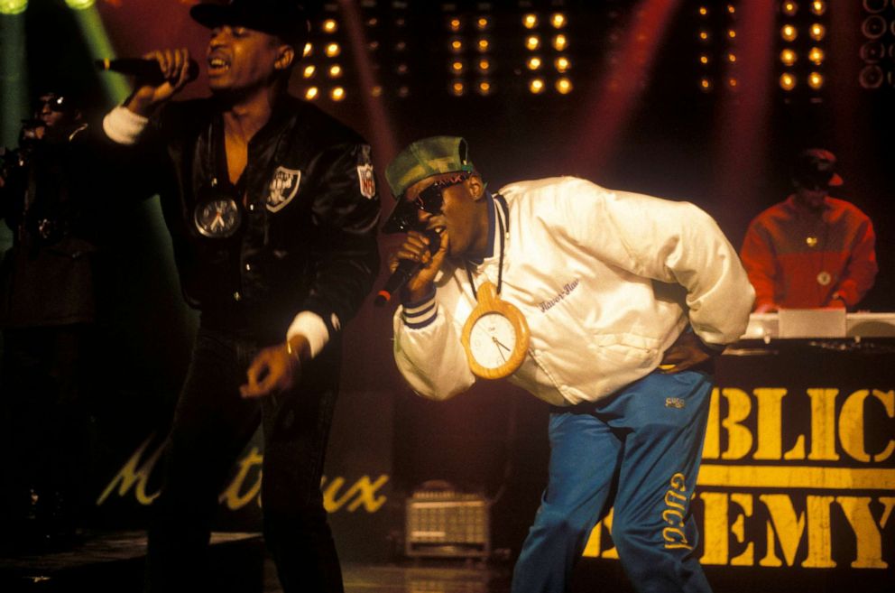 PHOTO: Chuck D and Flavor Flav perform with Public Enemy at the Montreux Jazz Festival circa 1988.