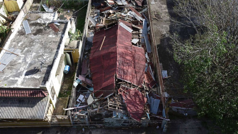 PHOTO: A destroyed building in the of El Gandul Community in Santurce is seen after Hurricane Maria, in San Juan, Puerto Rico, Sept. 25, 2017. 
