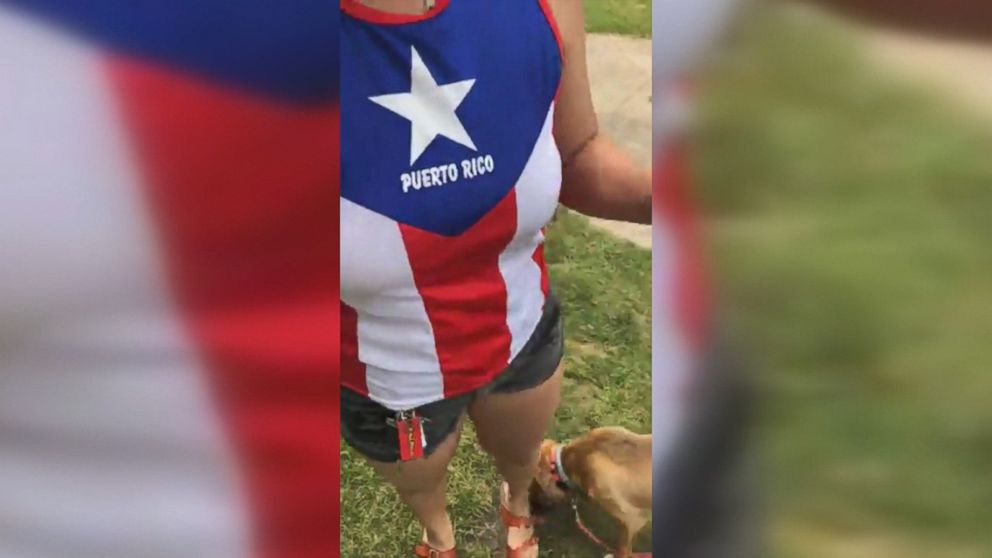 PHOTO: Mia Irizarry posted a video of the June 14 incident on Facebook and showed that she was wearing a shirt that looked like the Puerto Rican flag.