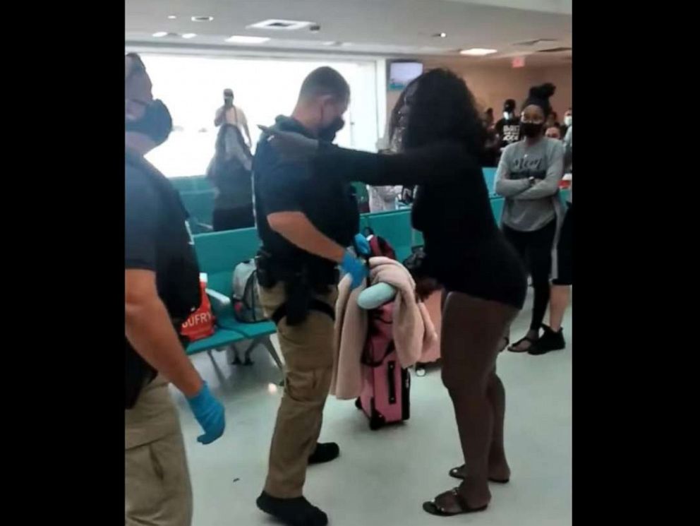 PHOTO: Two people were arrested after they got into a fight in San Juan Airport in Puerto Rico after deplaning from a Philadelphia-bound Spirit Airlines jet.