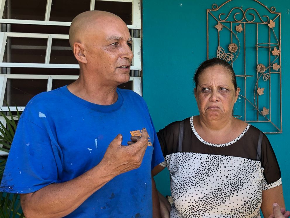 PHOTO: Angel Cartagena and his wife, Soccorro Mollet. The couple and tens of thousands of other Puerto Ricans remain without power.