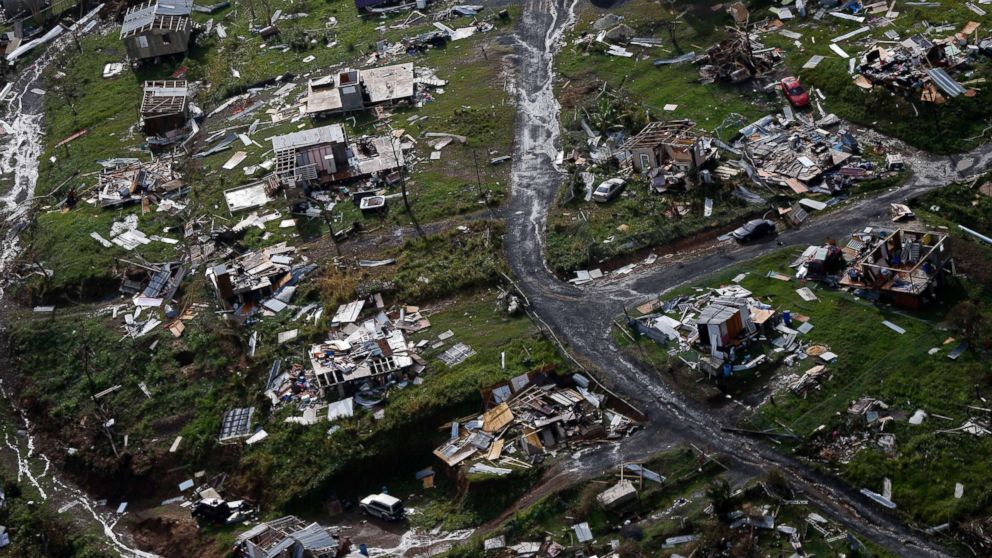 PHOTO: Destroyed communities are seen in the aftermath of Hurricane Maria in Toa Alta, Puerto Rico, Sept. 28, 2017. 