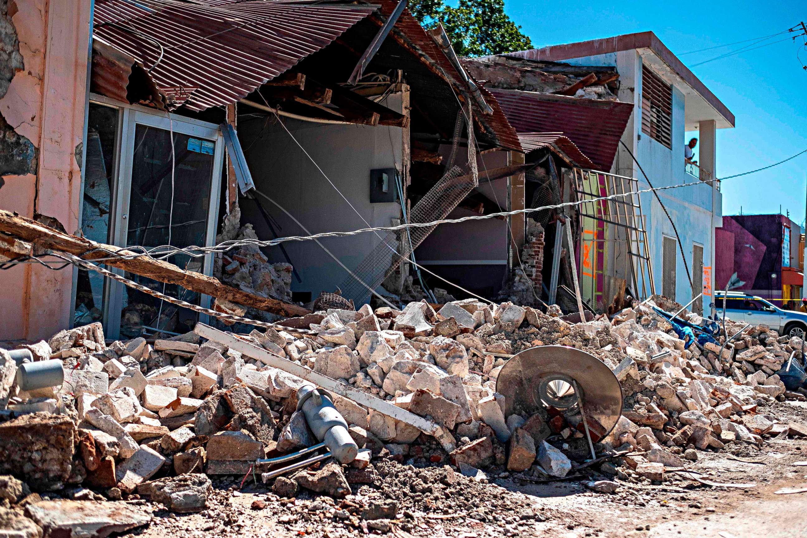 PHOTO: Rubble lies around a collapsed after an earthquake hit the island in Guanica, Puerto Rico on Jan. 7, 2020.