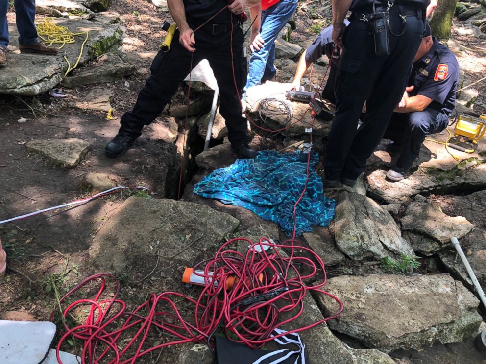 A deaf 7-week-old puppy fell into the hole Thursday afternoon and rescued early Saturday.