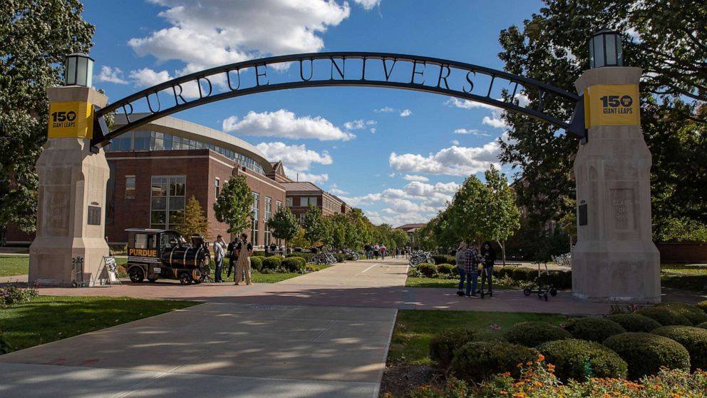 PHOTO: In this Oct. 20, 2018, file photo, the campus of Purdue University is shown in West Lafayette, Ind.