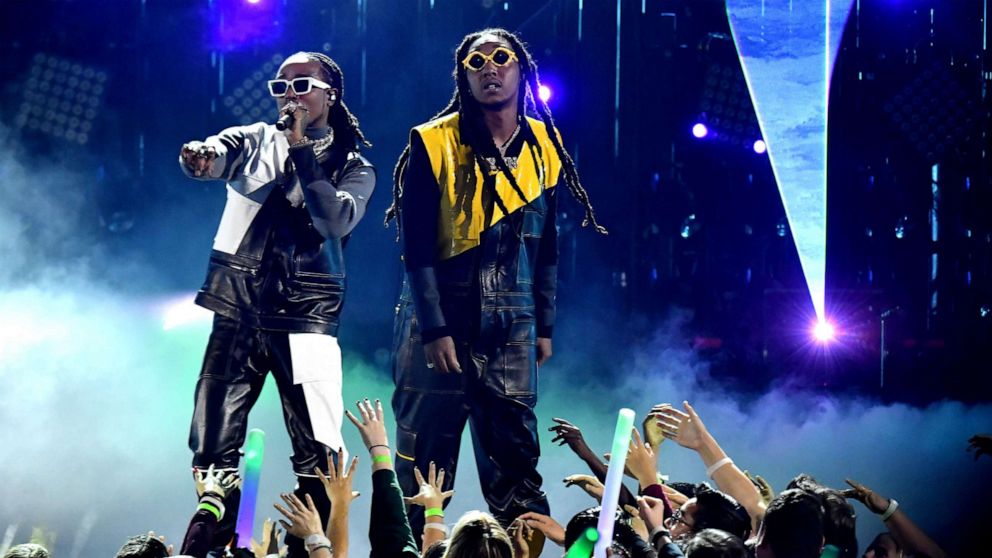 PHOTO: In this March 23, 2019, file photo, Migos performs onstage at Nickelodeon's 2019 Kids' Choice Awards in Los Angeles.