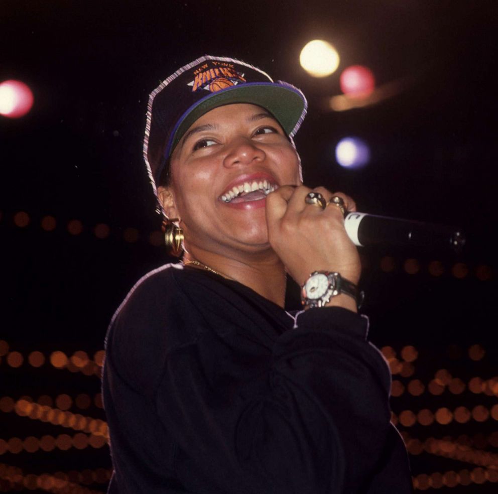 PHOTO: Queen Latifah appears at a "Stay In School" rally at Madison Square Garden on March 31, 1993, in New York.