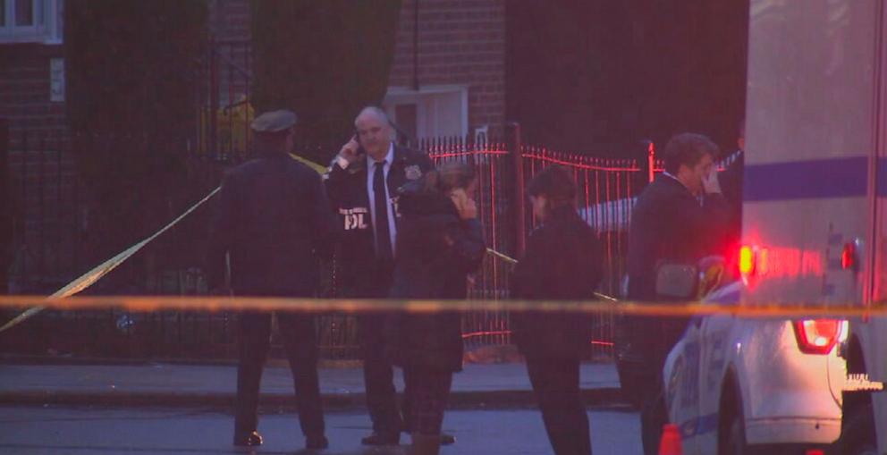 PHOTO: New York City police investigate a knife attack on Dec. 3, 2023, at a home in Queens that left four people dead, a 13-year-old child in critical condition, and two police officers injured.
