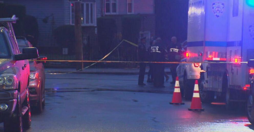PHOTO: New York City police investigate a knife attack on Dec. 3, 2023, at a home in Queens that left four people dead, a 13-year-old child in critical condition, and two police officers injured.