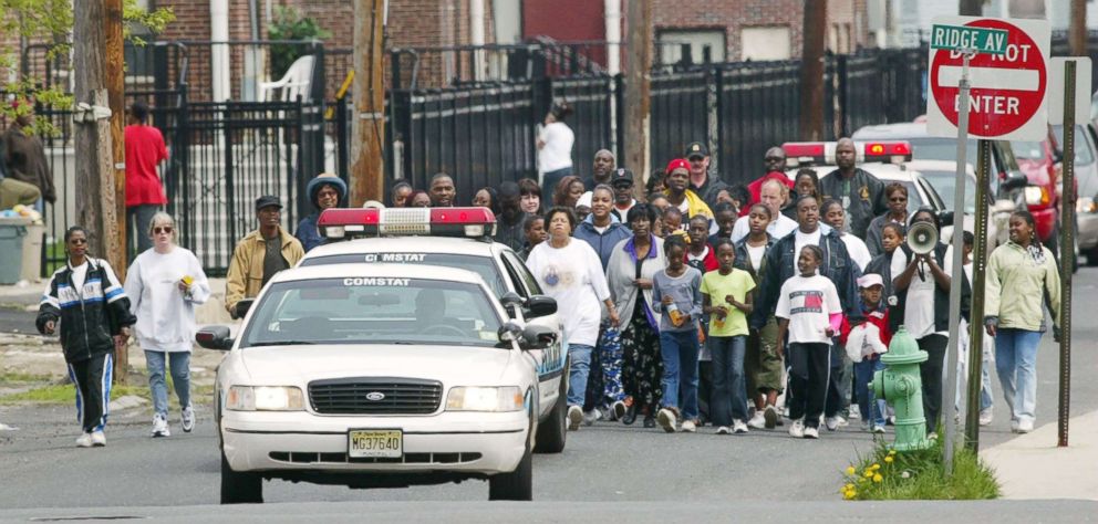 PHOTO: Marchers during the 11th annual Quiana Dees March for Justice in Asbury Park, N.J., May, 5, 2003.Title No Title