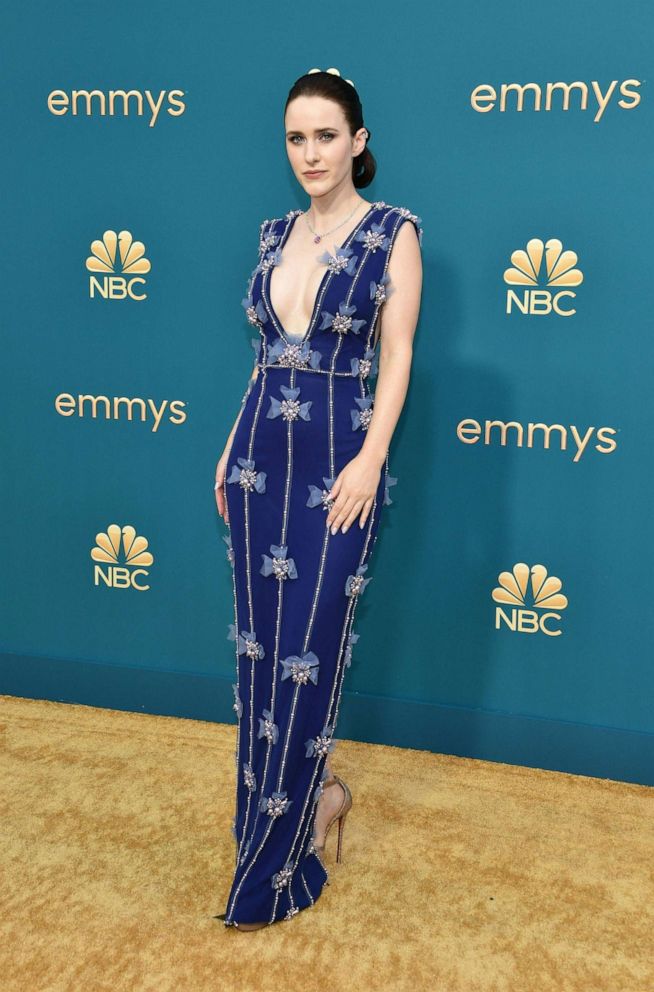 PHOTO: Rachel Brosnahan arrives for the 74th Emmy Awards at the Microsoft Theater in Los Angeles, Sept. 12, 2022.