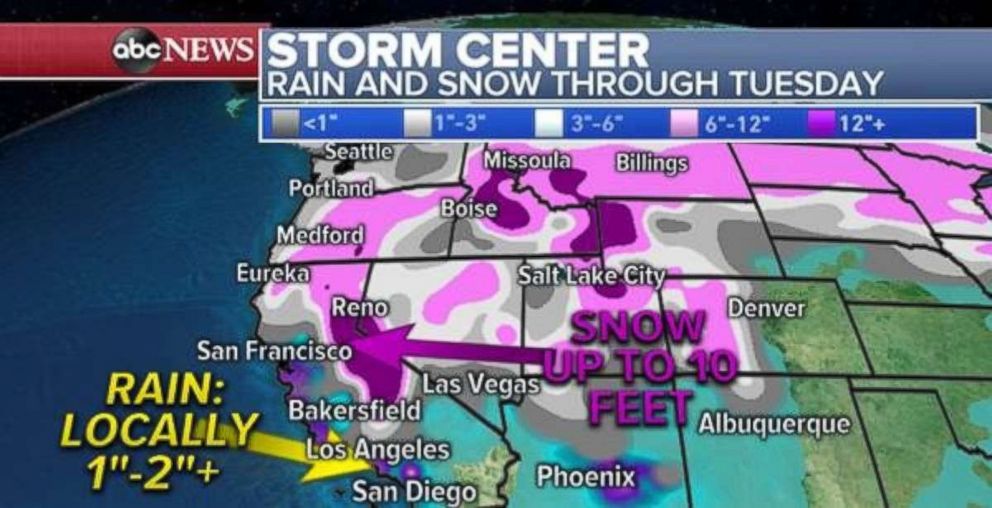 PHOTO: Parts of Southern California will see an additional 1 to 2 inches of rain over the next few days.