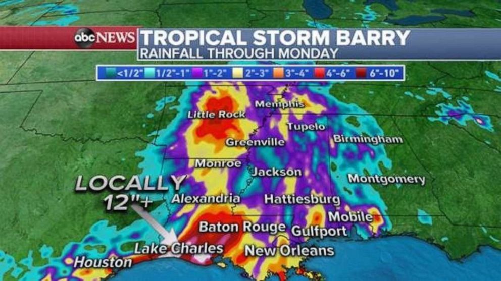 PHOTO: The heaviest rain will fall in southern Louisiana through the next 48 hours.