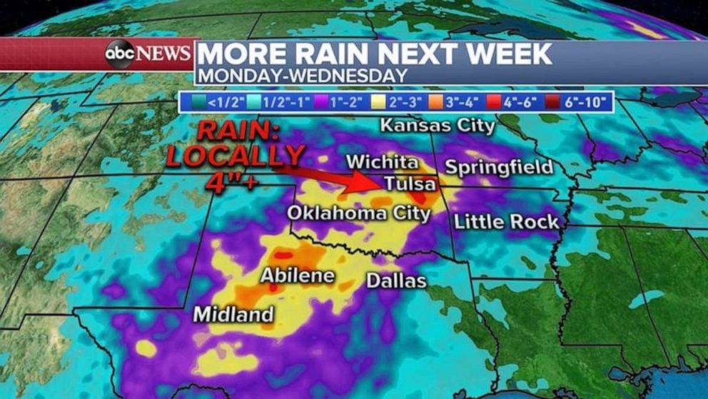 PHOTO: After a quiet weekend, there will be more rain for the Southern Plains at the start of next week.